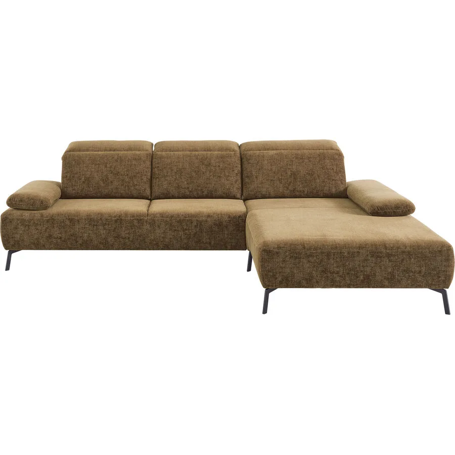 Ecksofa Maloja Rechts Polyester rost B 291 T 218 cm