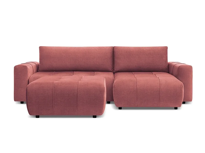 Ecksofa mit Hocker BOBOCHIC ARSENE Samt orange