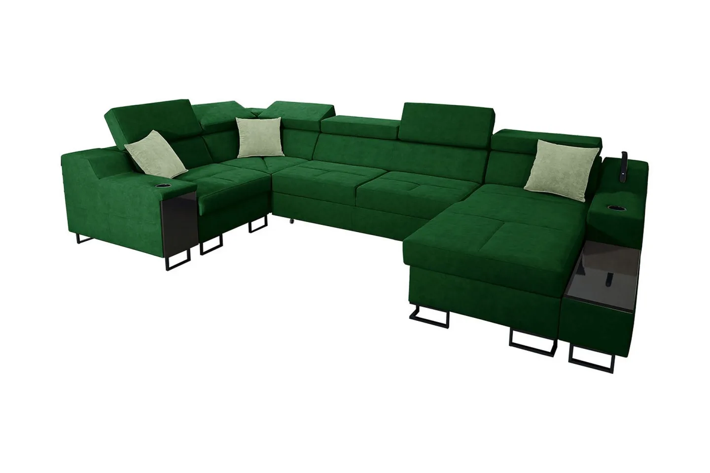 Seginus Hörnbäddsoffa m. Divan 5-sits 268x127 - Grön