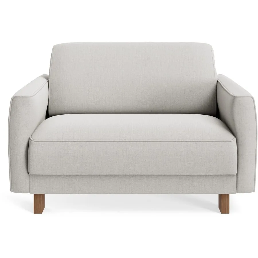 Sessel Avena Cream, Braun Stoff, Walnuss B 117 T 96 H 74 cm - Möbel Konfigurator: Traummöbel individuell zusammenstellen