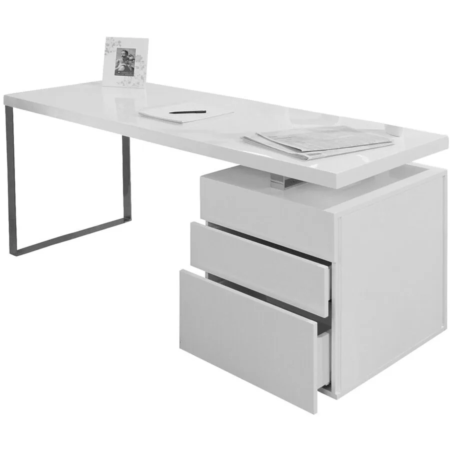 Schreibtisch Perry Weiss Holz 140 cm