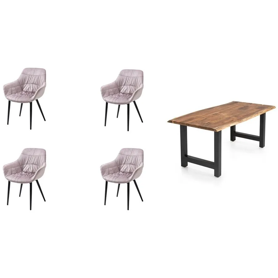 Essgruppe Eats natur Akazie/Samt B 180 T 90 cm 4