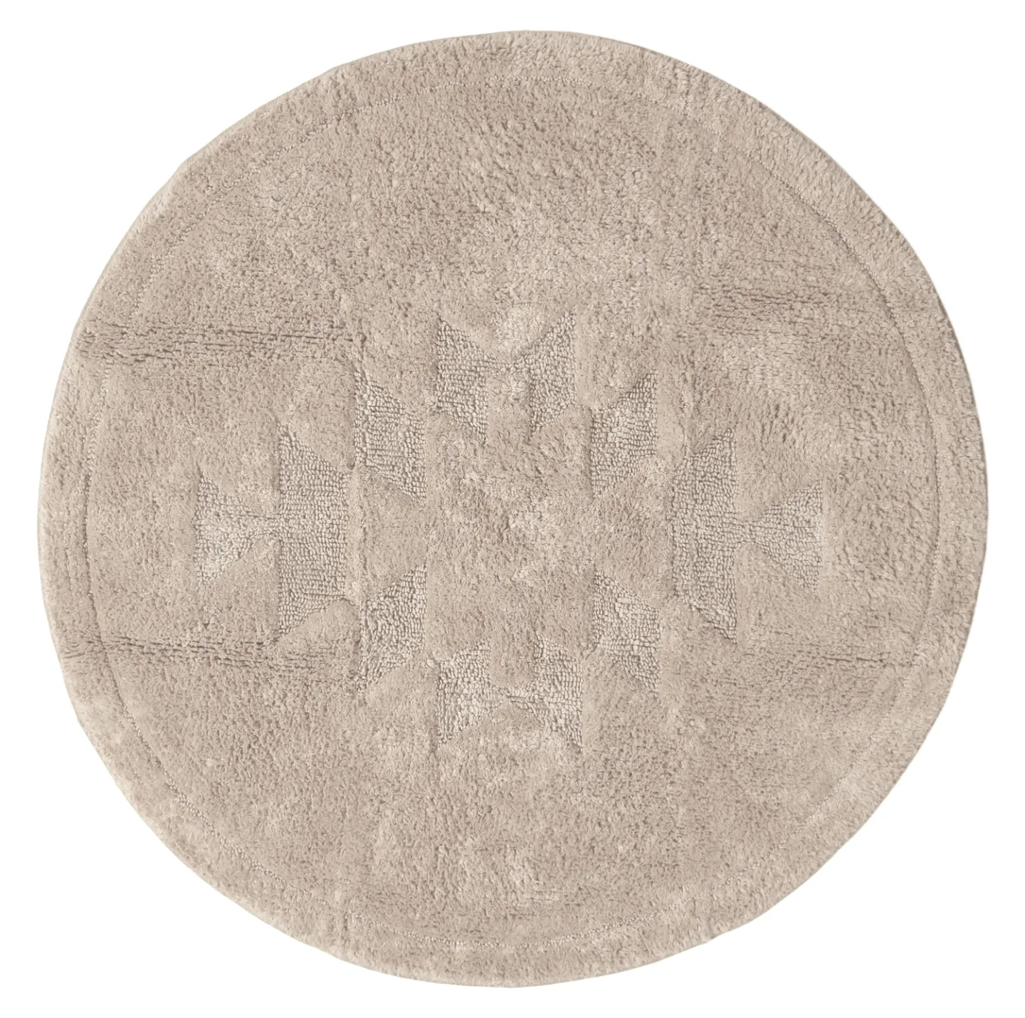 Rund baderomsmatte - Gertie (beige) (Størrelse: Ø 120 cm)