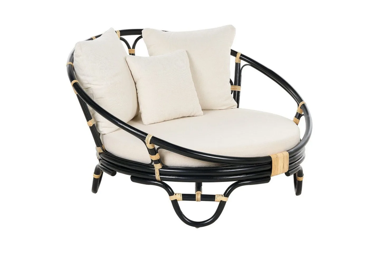 Solstol Rossano - Svart, beige