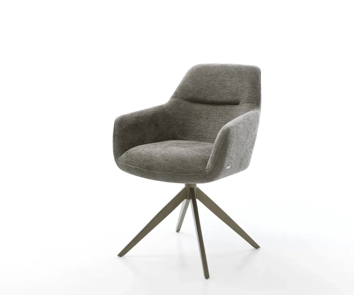 Drehstuhl Pejo-Flex Bouclé Soft Schlamm Kreuzgestell breit Effektfinish Titan 360° drehbar Wippfunktion Taschenfederkern