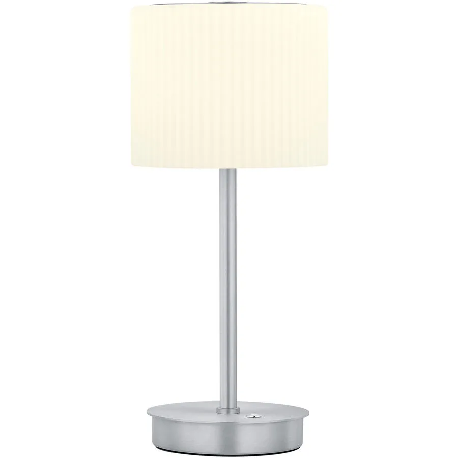 Tischlampe Elli Silber Aluminium/Eisen 15 cm 34 cm - Farbe: Aluminium eloxiert - LED - Lichtfarbe: Warmweiss - LED Energiesparlampen