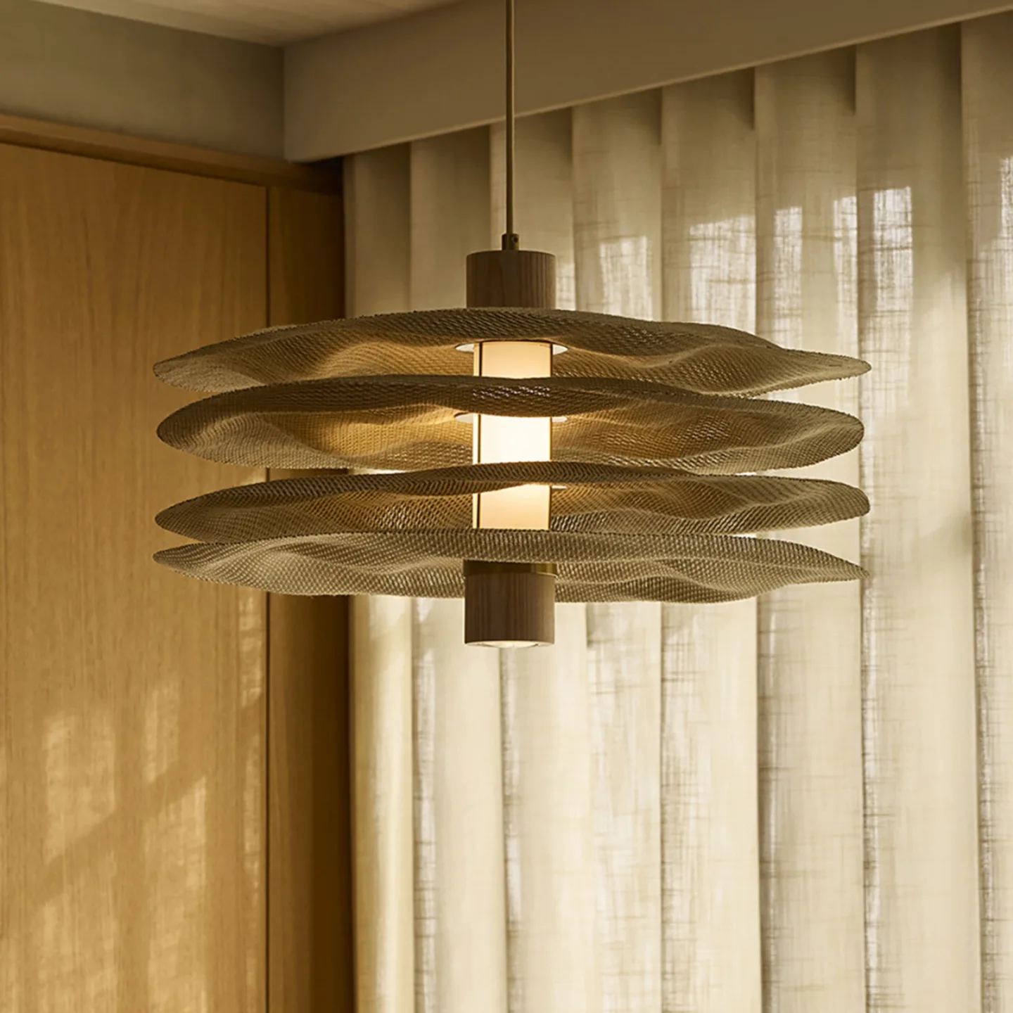 Rivage hængelampe, Ø 58 cm - MARKET SET - Spisestue - Design - Stof / tekstil - Med én lyskilde