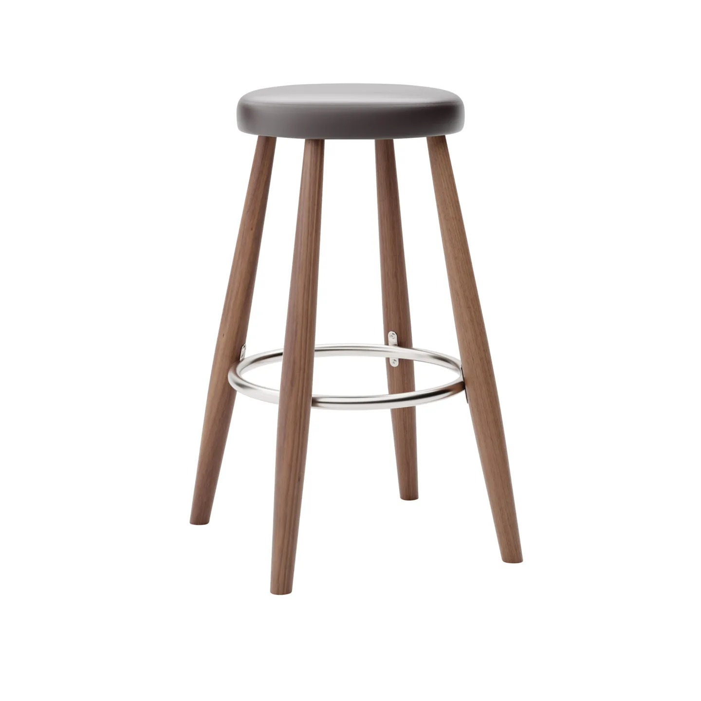 Carl Hansen - CH58 Low Stool, Oljad Valnöt, Lädergrupp B Thor - 306 - Barstolar - Hans J. Wegner - Träfärgad - Läder/Metall/Trä