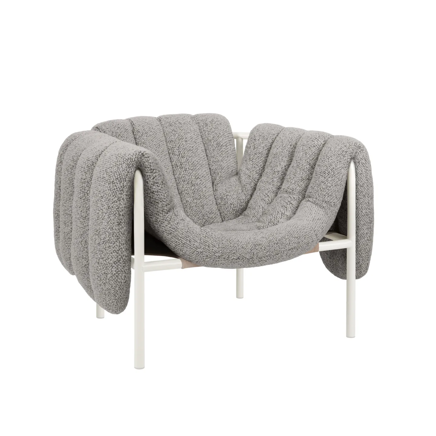 HEM - Puffy Lounge Chair - Pebble/Cream - Fåtöljer - Faye Toogood - Beige,Grå - Bomull/Naturmaterial/Metall/Syntetiskt/Skum/Plast