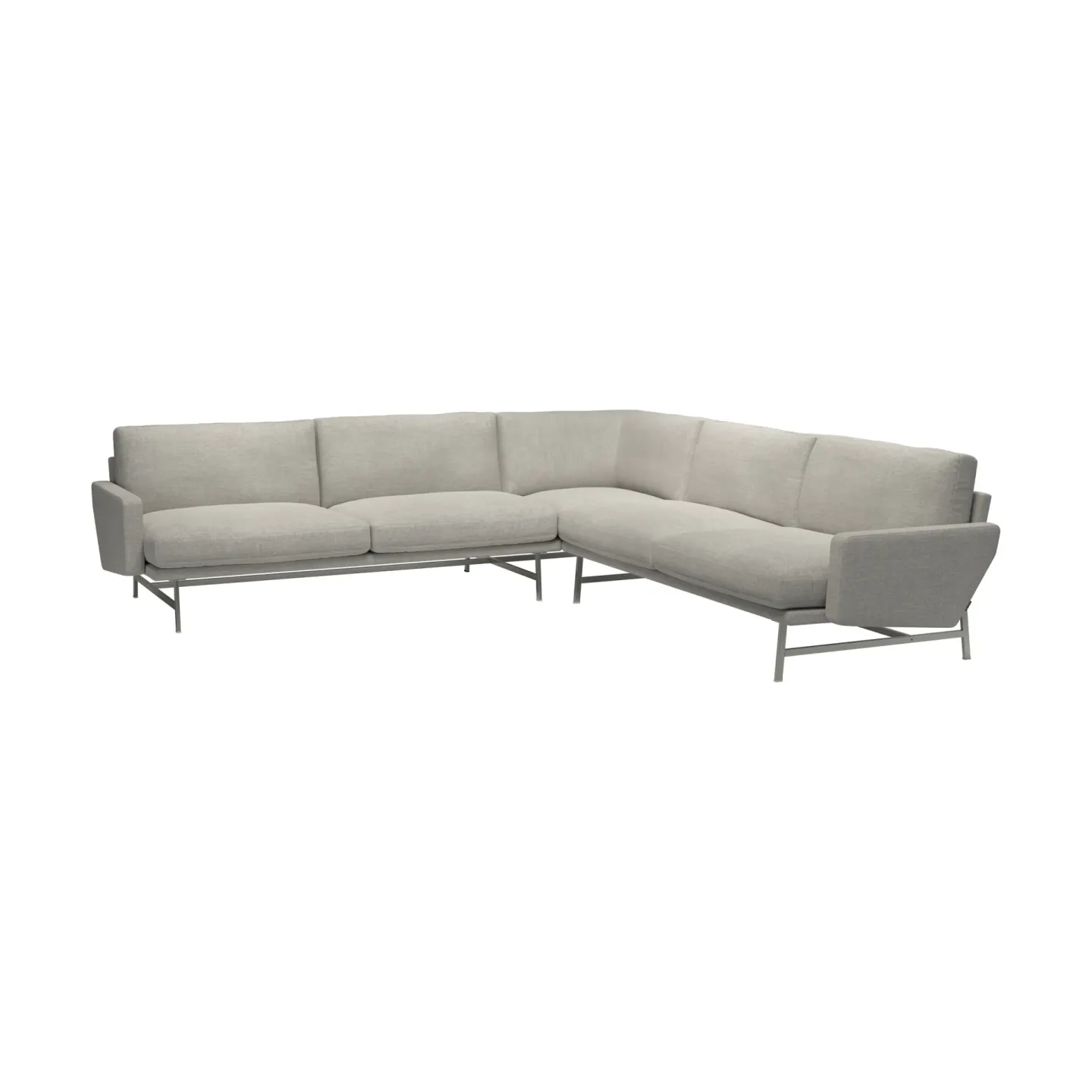 Fritz Hansen Lissoni PL115 hörnsoffa Clay 012-rostfritt stål