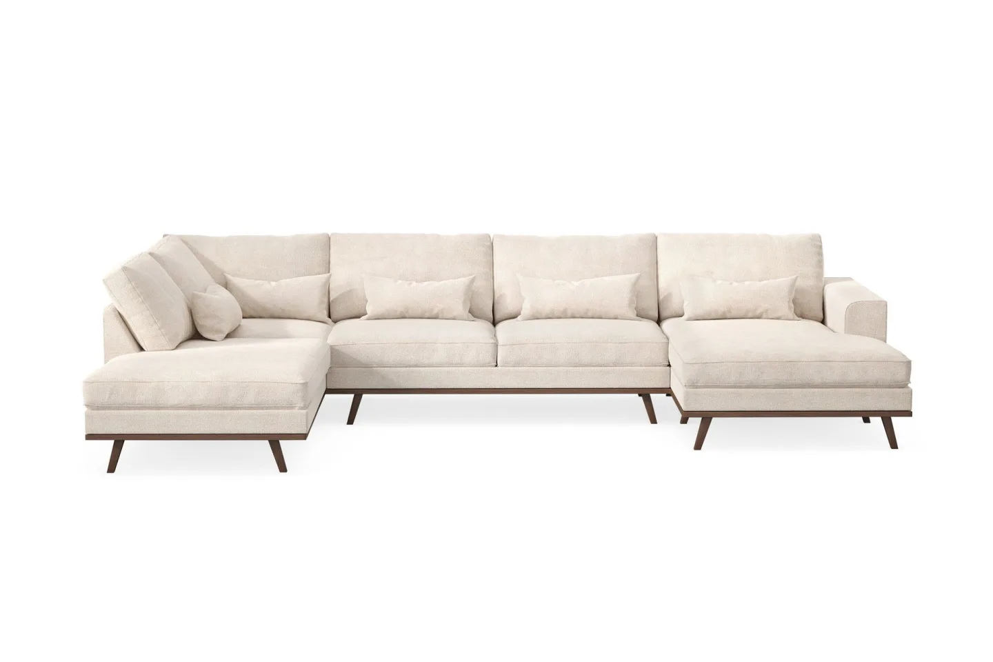 Copenhagen 5-sits Vänstervänd U-formad Large Soffa med Divan och Schäslong i Chenille - Beige