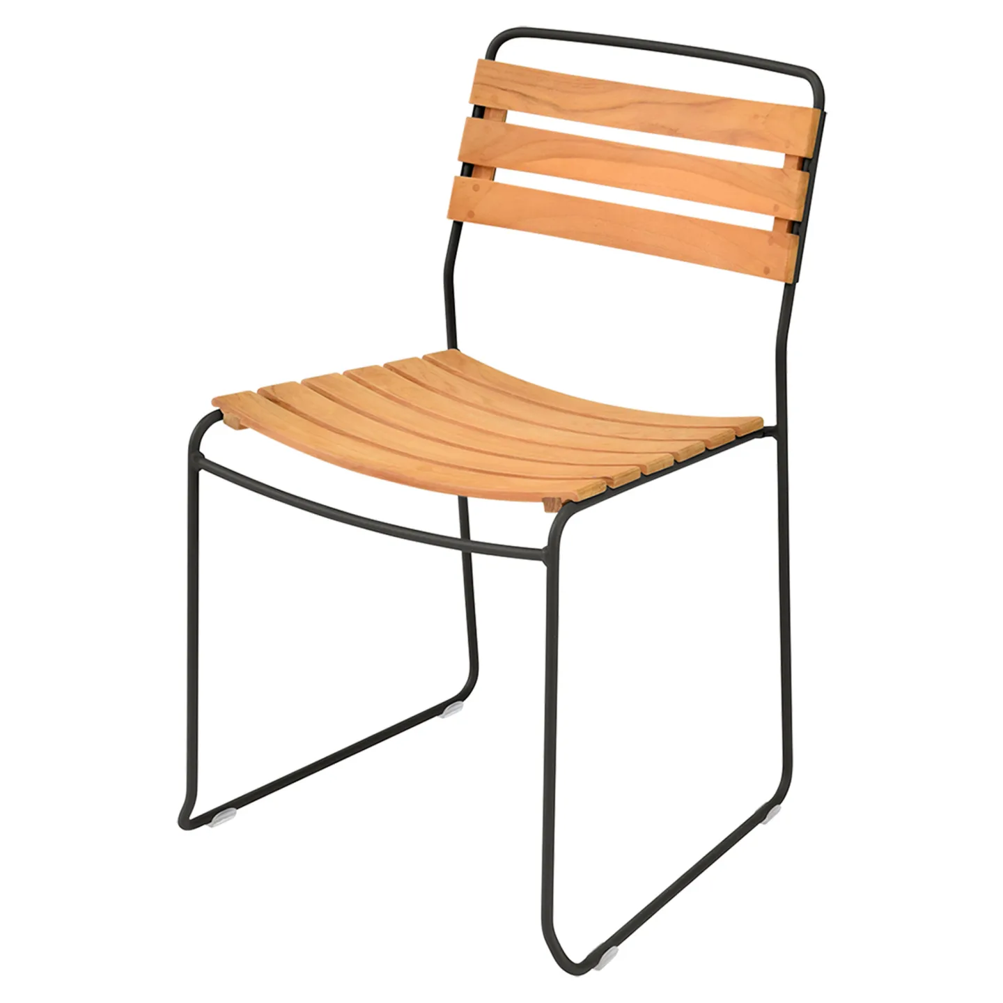 Fermob - Surprising Teak Chair - Liquorice - Matstolar utomhus - Harald Guggenbichler - Svart - Metall/Trä