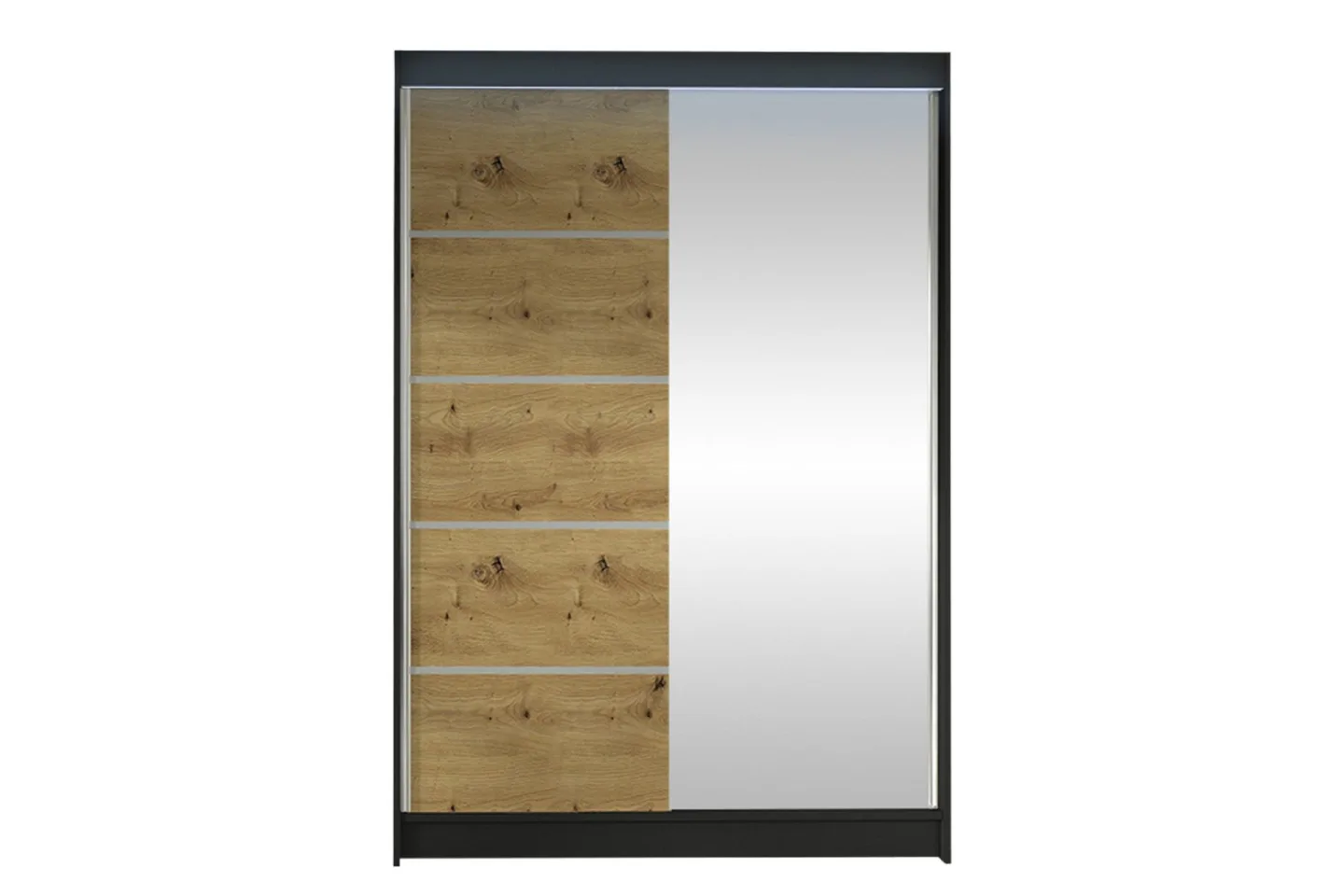 Liverpool Garderob m. Spegel 120x200 cm - Svart/Brun