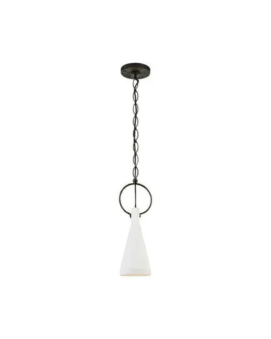 Limoges Small Pendant Natural Rust/White Shade