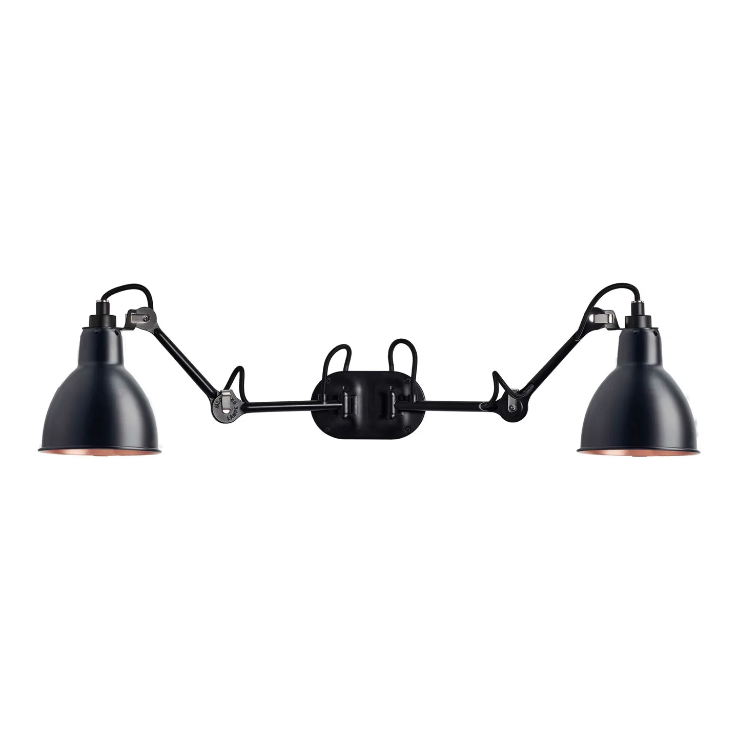 DCWéditions - Lampe Gras 204 Round Double, Black/Black-Copper - Sänglampor - Bernard-Albin Gras - Svart - Metall