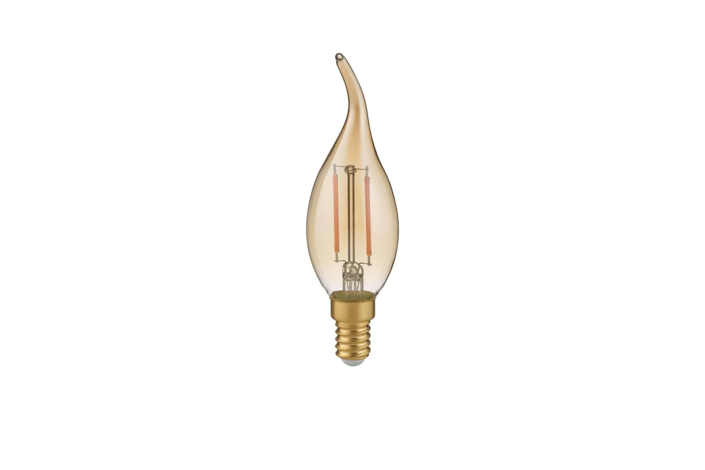 LK LED E14 filament kron/böjd top 4W 400lm 2700K brun 3-steg - Brun