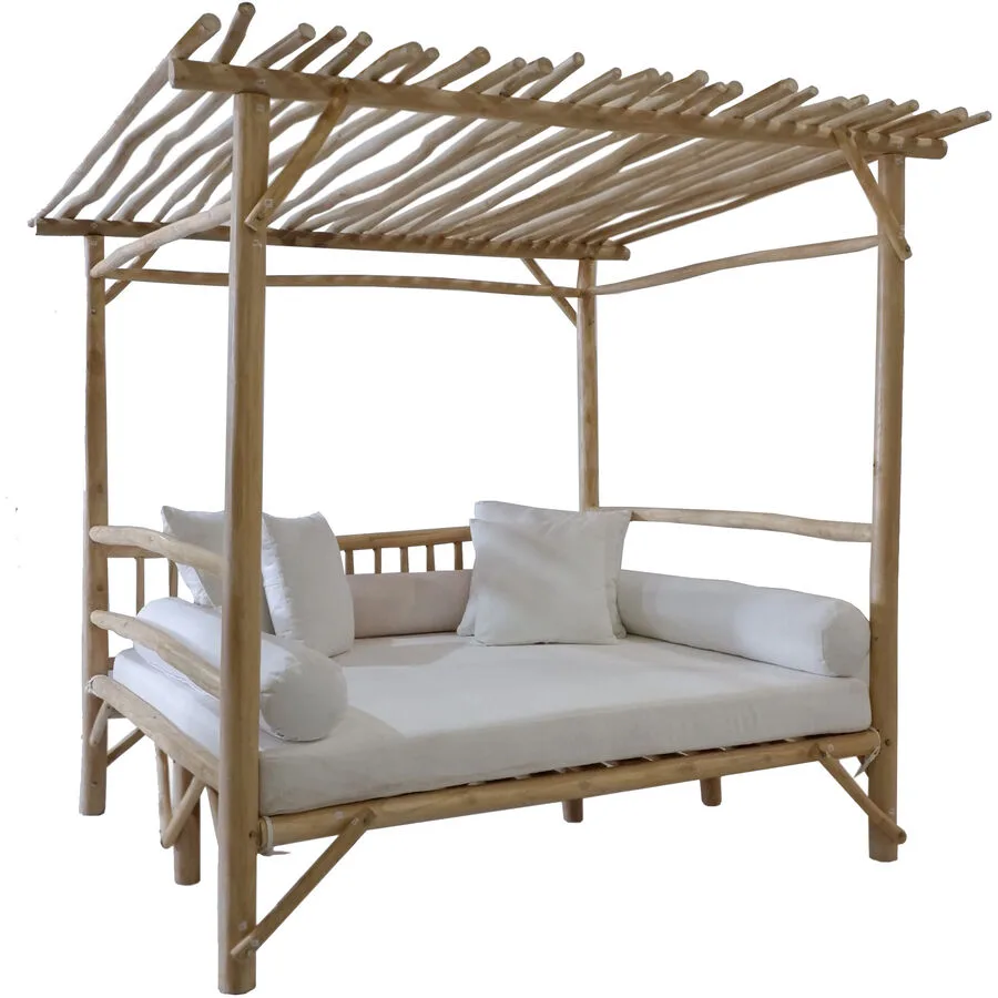 Gartenlounge Garda natur/weiss Teak B 200 T 180 cm