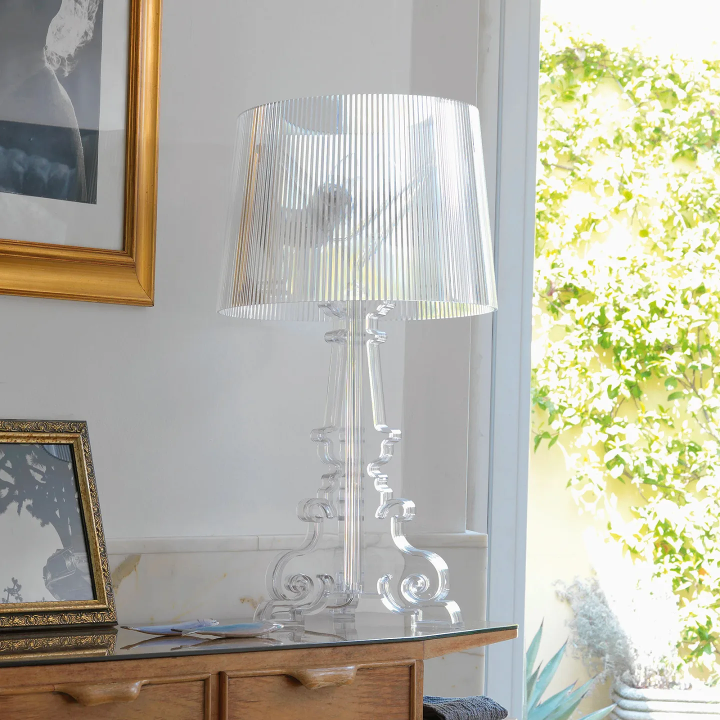 Bourgie Tischleuchte Kristall - Kartell - Wohnzimmer - Design - Kunststoff - Mit Schirm