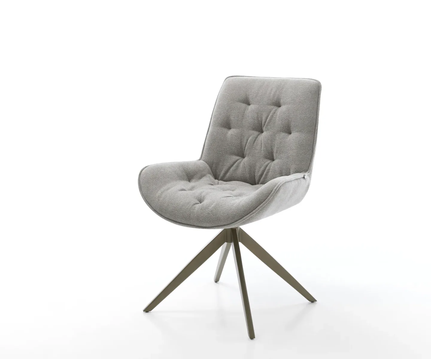 Drehstuhl Taimi-Flex Strukturstoff Soft Grau Kreuzgestell breit Effektfinish Titan 360° drehbar Wippfunktion