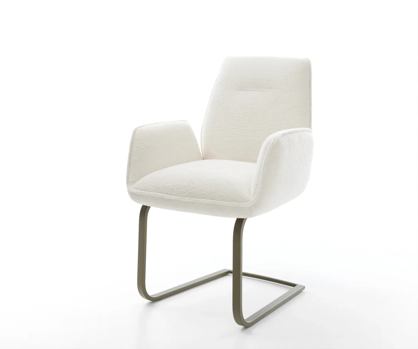 Freischwinger Zoa-Flex Bouclé Soft Beige Freischwinger flach Effektfinish Titan Taschenfederkern