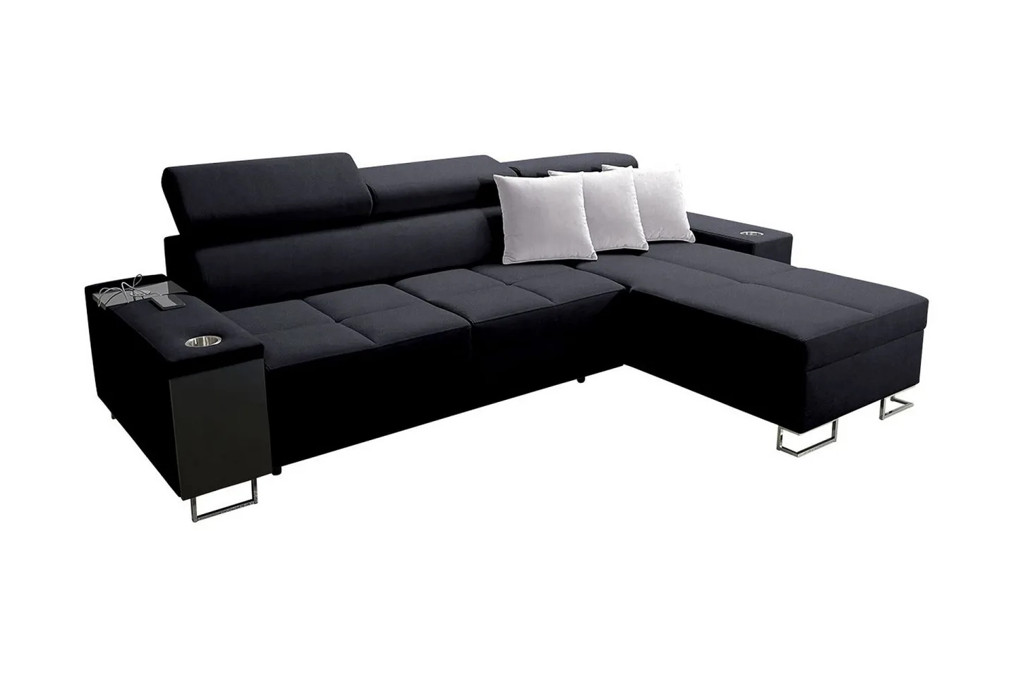 Morenia 3-sits Hörnbäddsoffa Höger - Svart