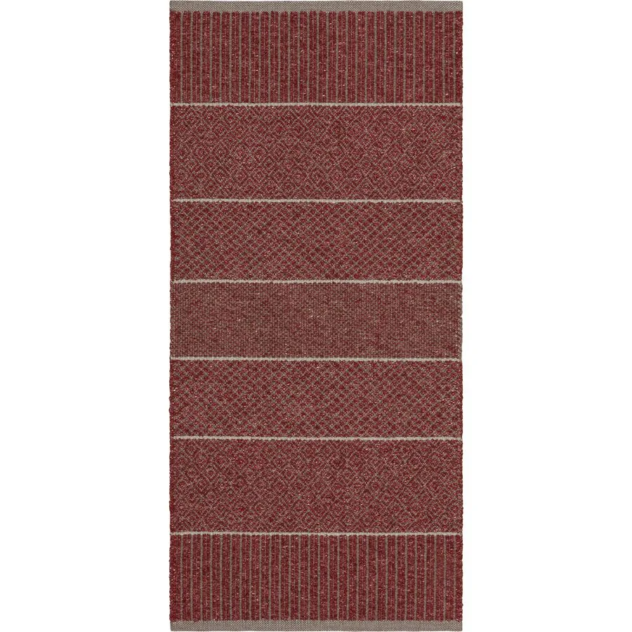 HORREDSMATTAN Teppich Alice Burgundy Streifen Mischgewebe 150 x 100 cm