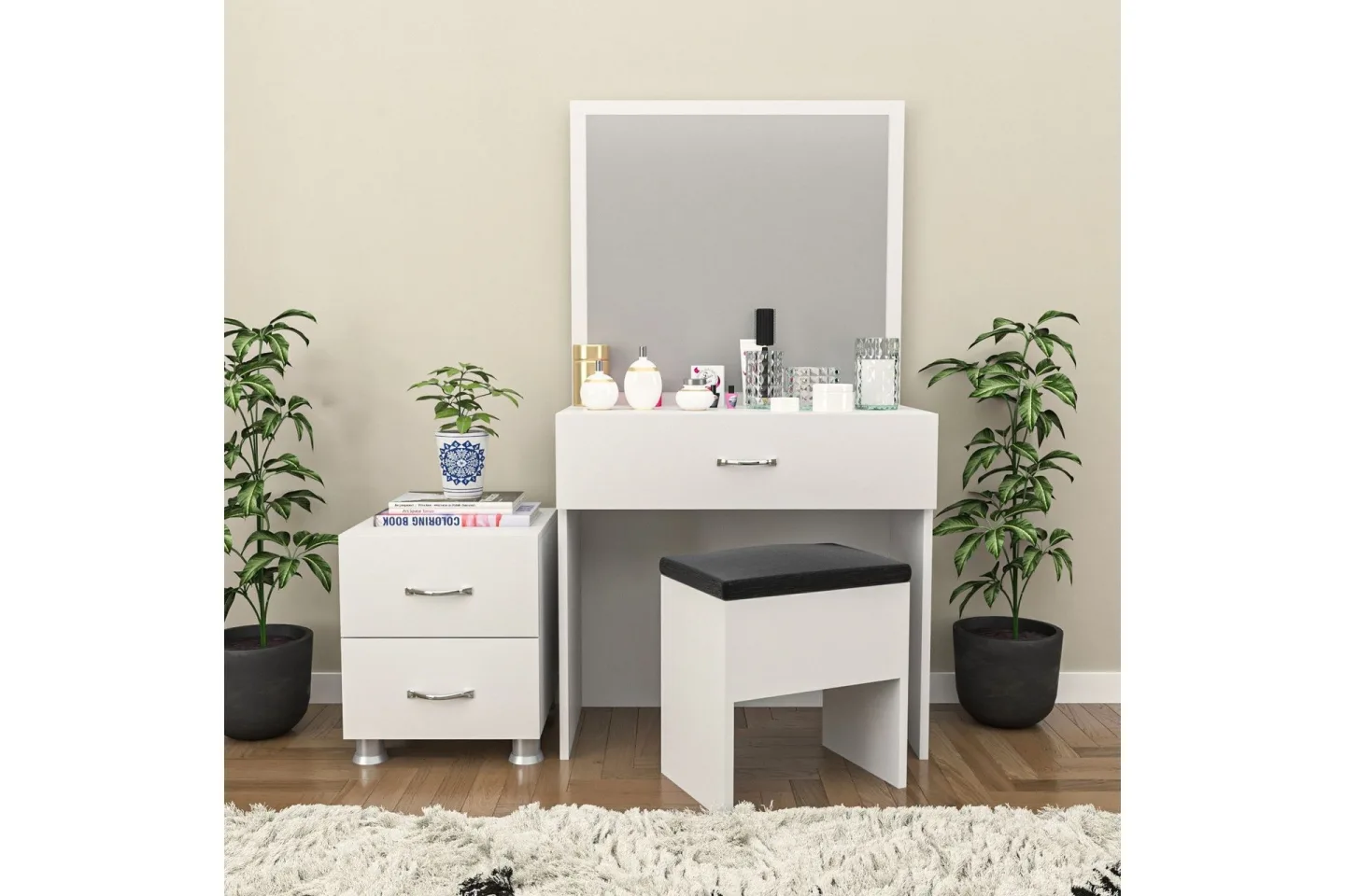 Sminkbord 93x139 cm - Vit