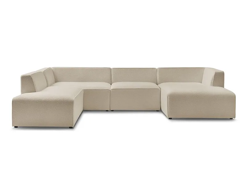 Wohnlandschaft BOBOCHIC MEGEVE Boucle-Stoff beige