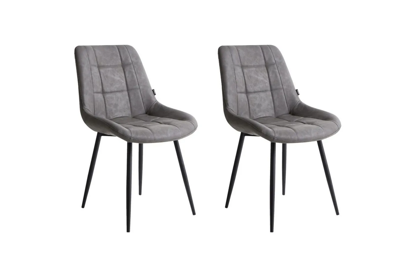 Set med 2 matstolar Melrose - Grå, svart