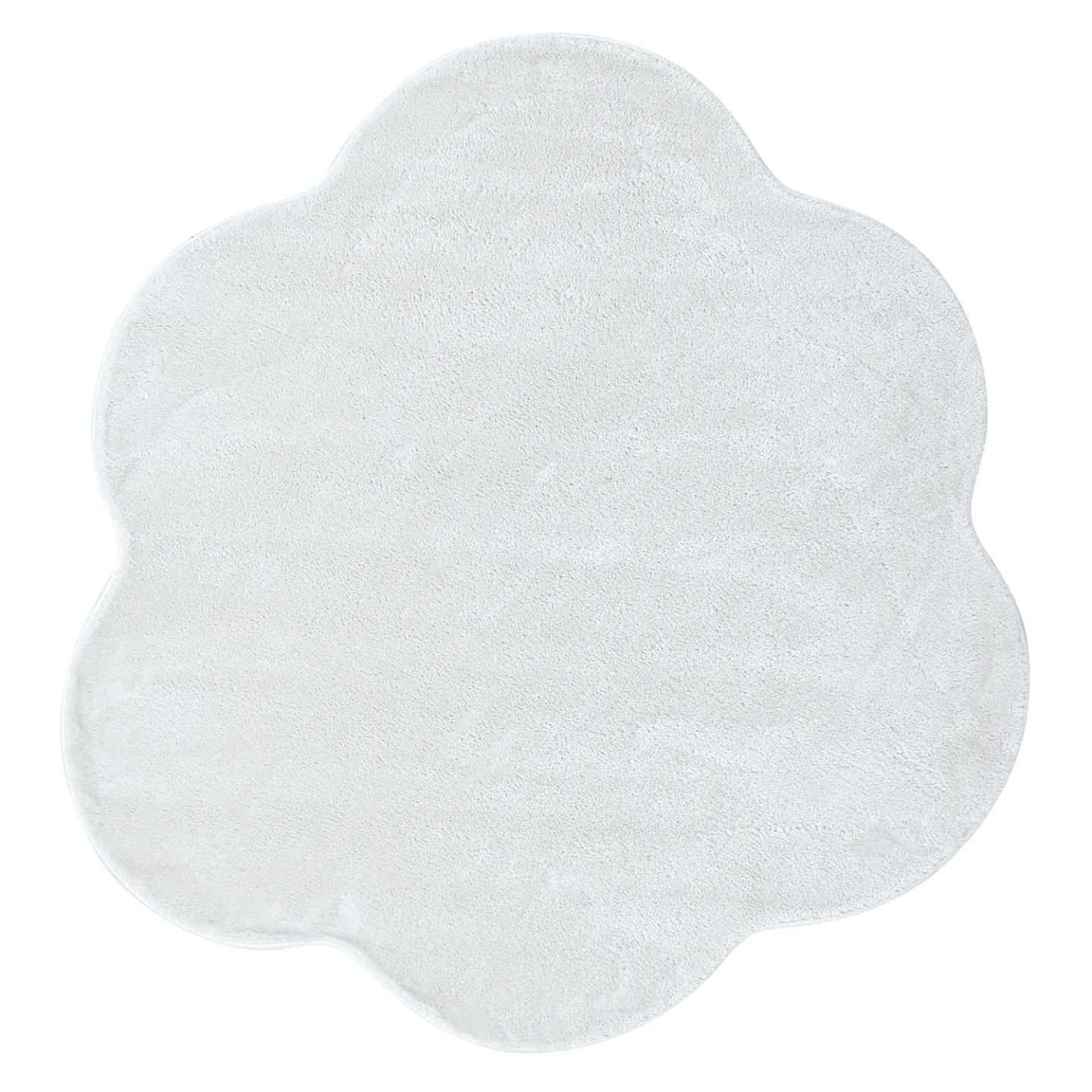 Rundt Bølgete Teppe - Aranga Super Soft Fur (hvit) (Størrelse: Ø 80 cm)