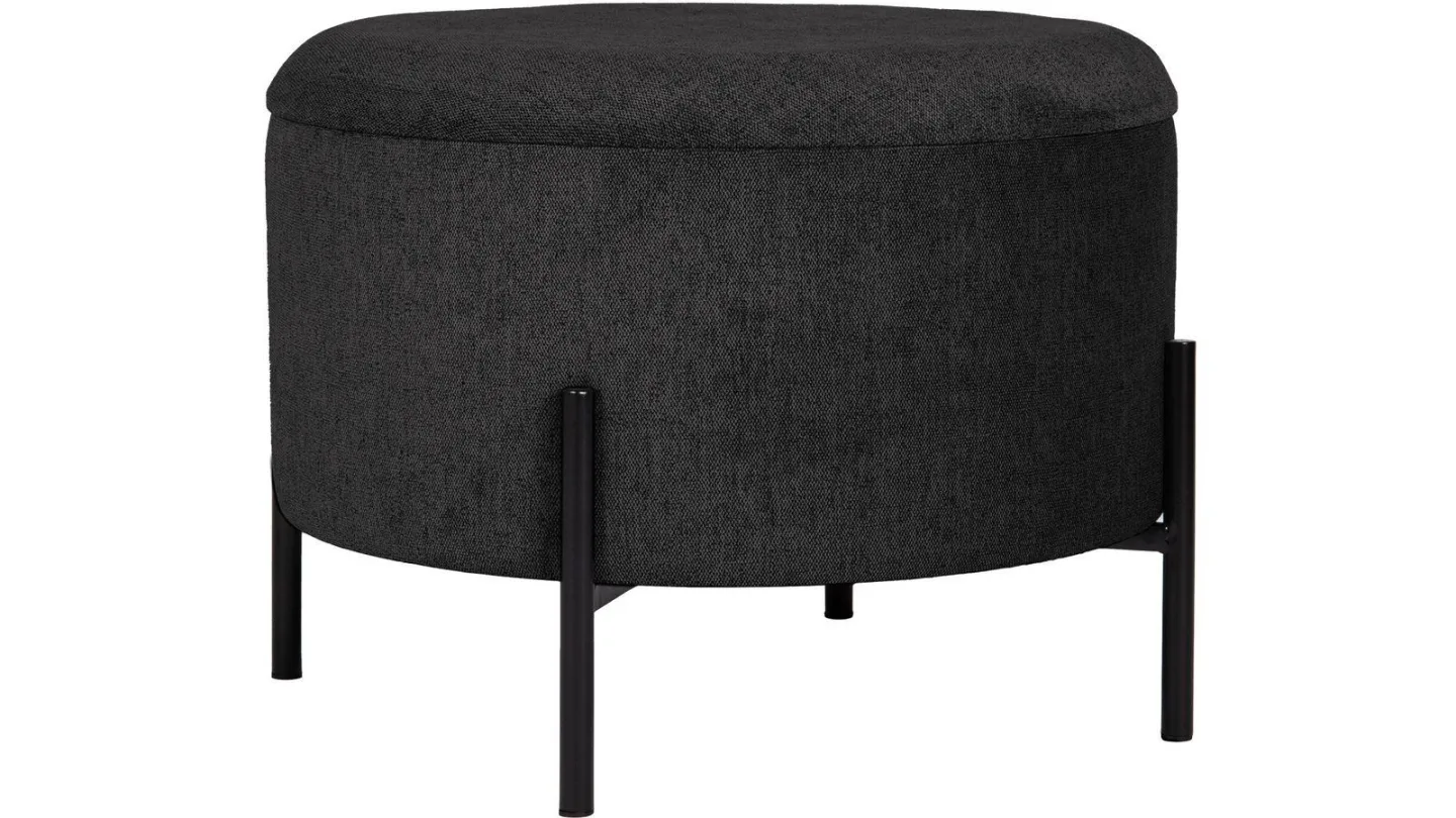 Karan Puff med förvaring 55 cm Rund - Antracit