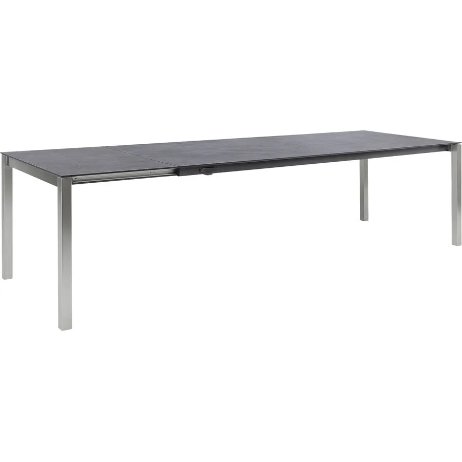 Gartentisch ausziehbar Campo Grande Edelstahl gebürstet / Sirius Mineralkeramik/Edelstahl B 150 T 90 cm - Möbel Konfigurator: Traummöbel individuell