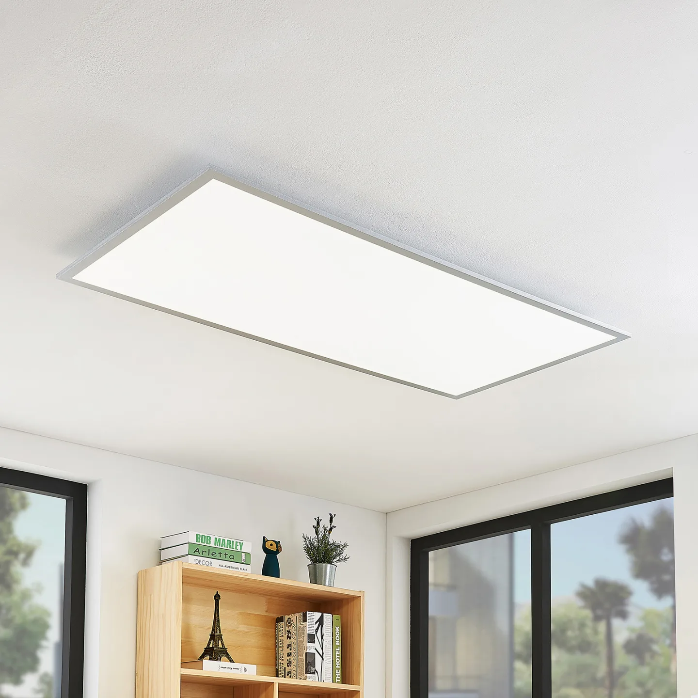 Lindby LED-Deckenleuchte Zento, 4.000 K, 120 cm, silber - Küche - Modern - Kunststoff - Eckig
