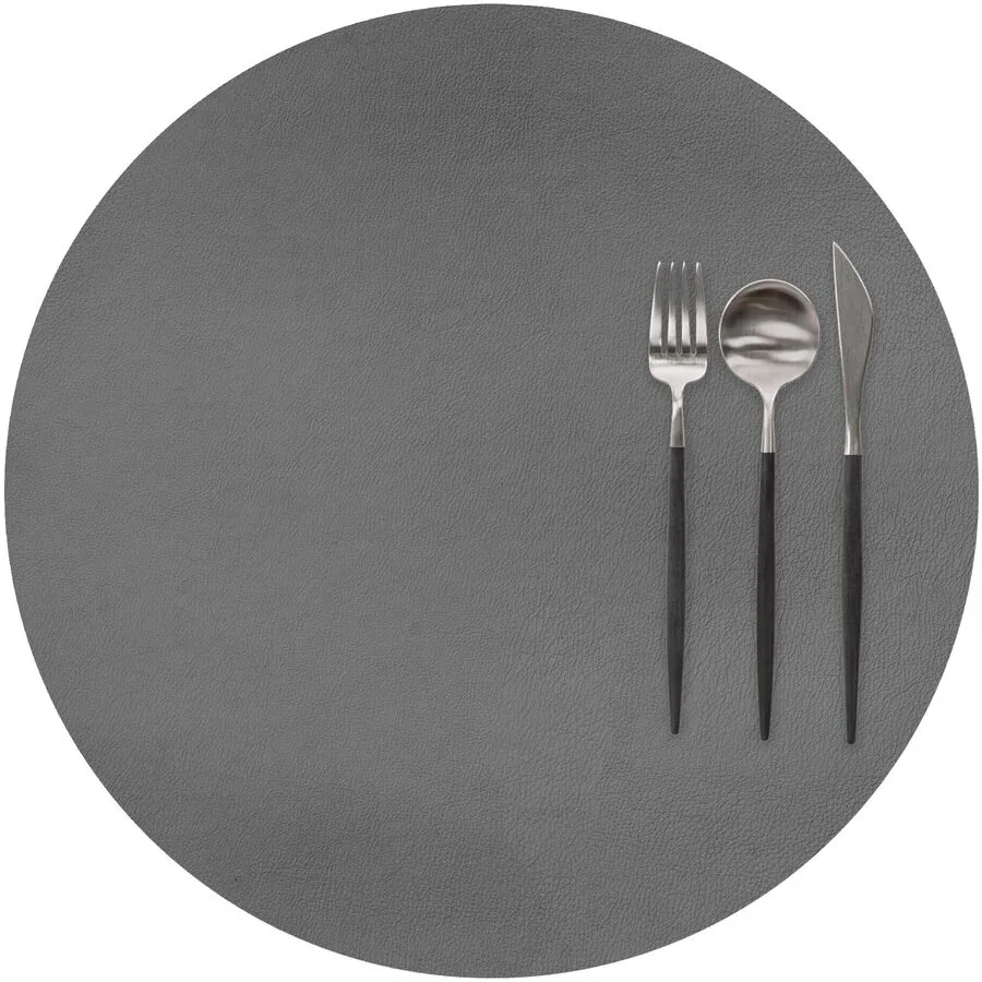 ZICZAC Tischset Togo Grau Kunstleder 38 x 38 cm