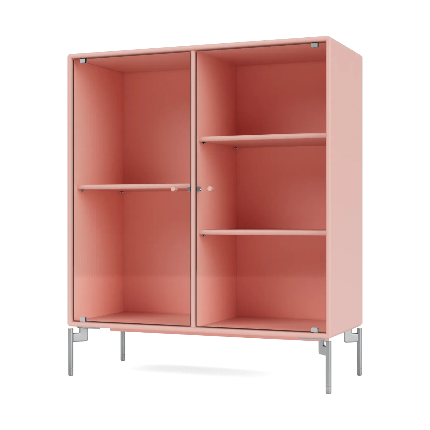 Montana Ripple II Vitrinenschrank 69,6x82,2x30 cm Ruby-Beine chrome