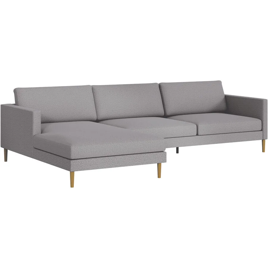 Ecksofa Domino Links Stoff grau/beige B 286 T 181 cm - Möbel Konfigurator: Traummöbel individuell zusammenstellen