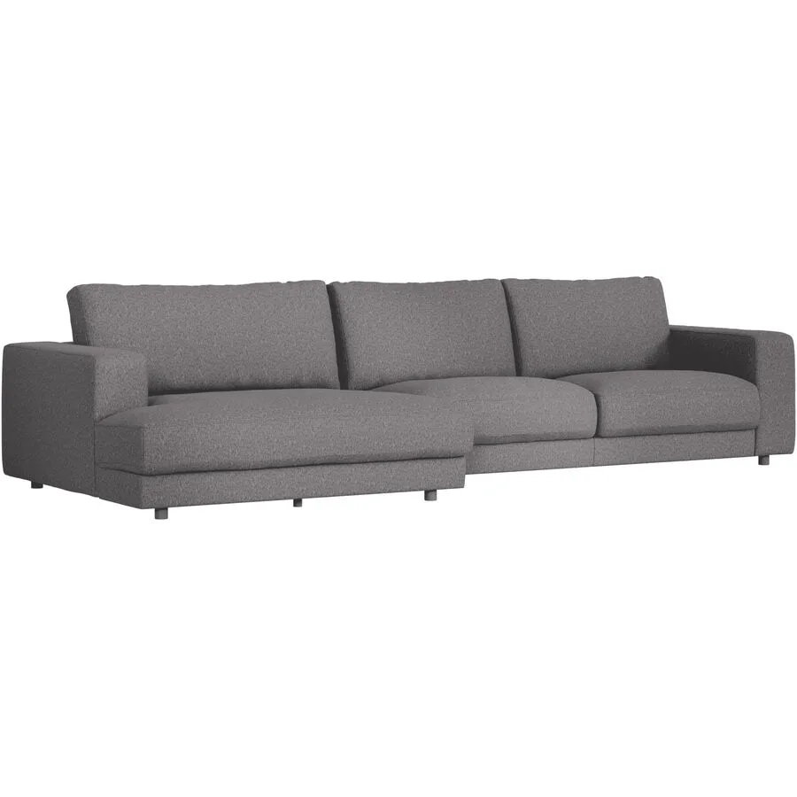 Ecksofa Ava Links Bezug: 100% Polyester stone B 350 T 150 cm - Möbel Konfigurator: Traummöbel individuell zusammenstellen