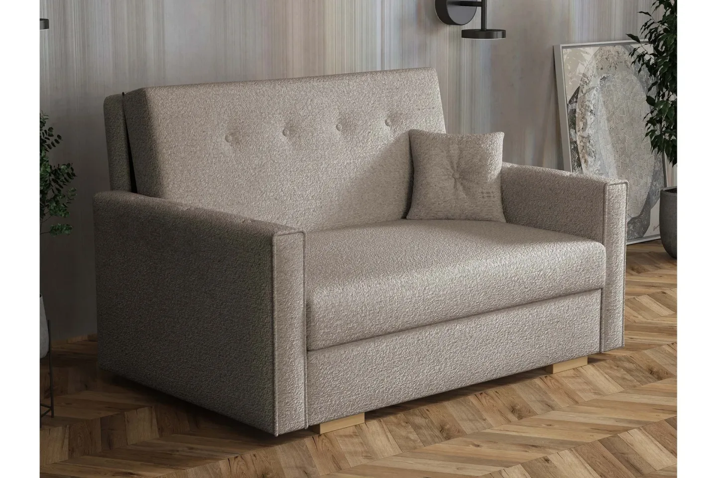 Ajiz Bäddsoffa 2-sits i Bouclé - Grå