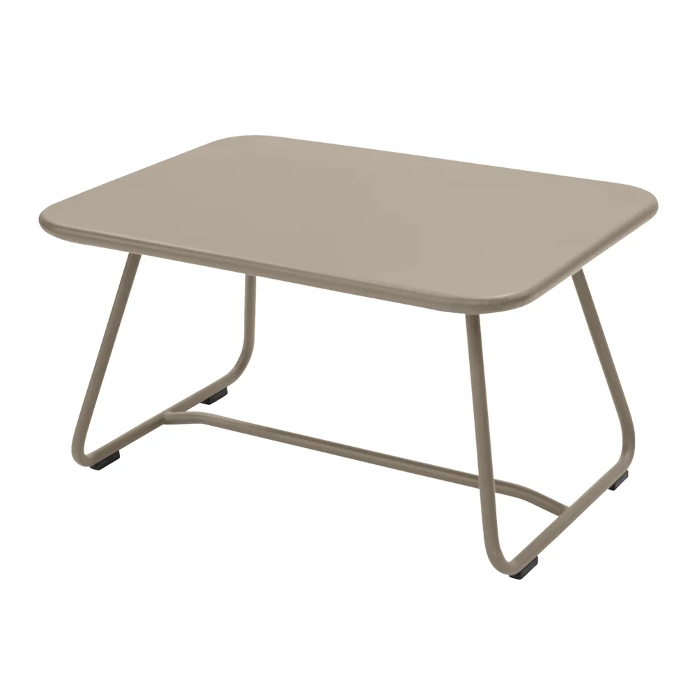 Fermob - Sixties Low Table Nutmeg 14 - Småbord och sidobord utomhus - Frédéric Sofia - Beige - Metall