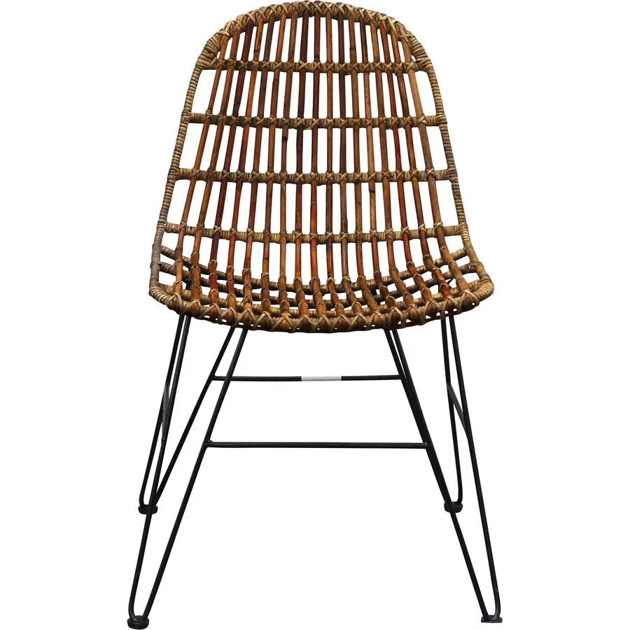 Schalenstuhl Tan natur Rattan, Eisen