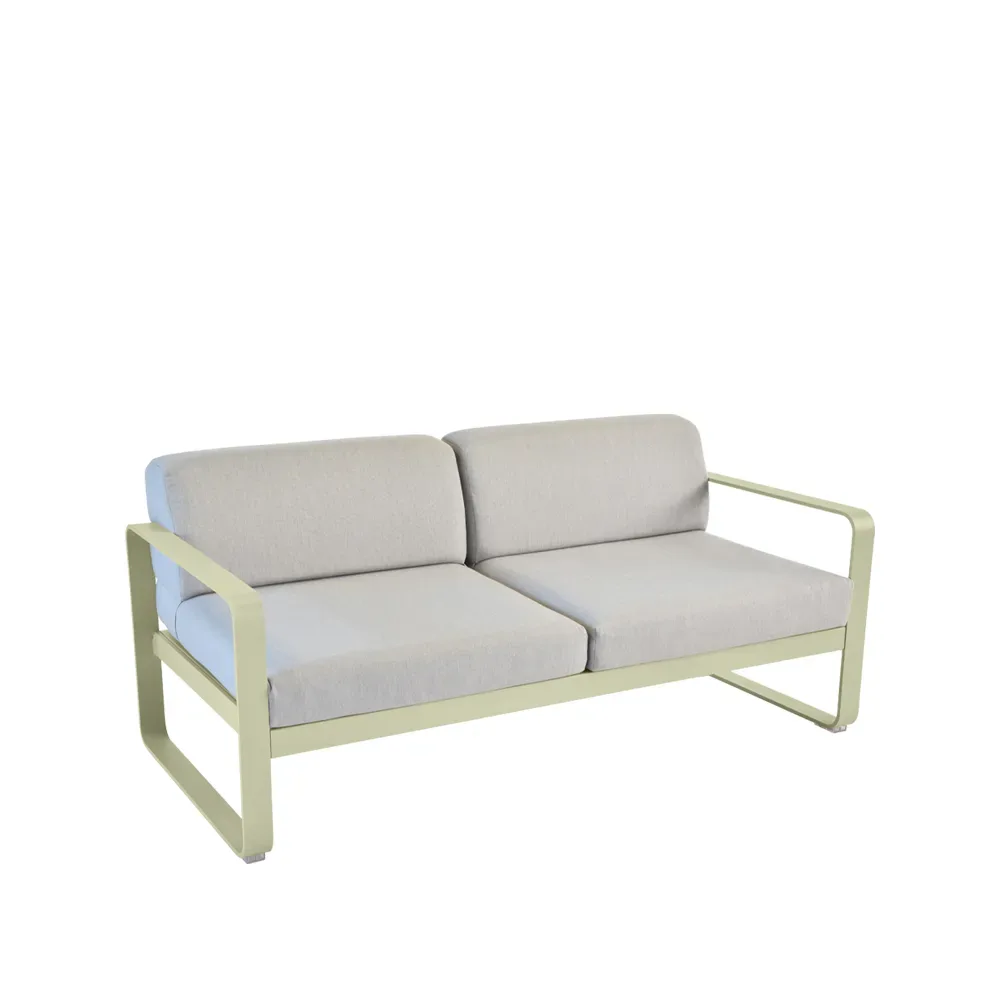 Fermob Bellevie 2-sits soffa Willow green (grön), flannel grey dyna