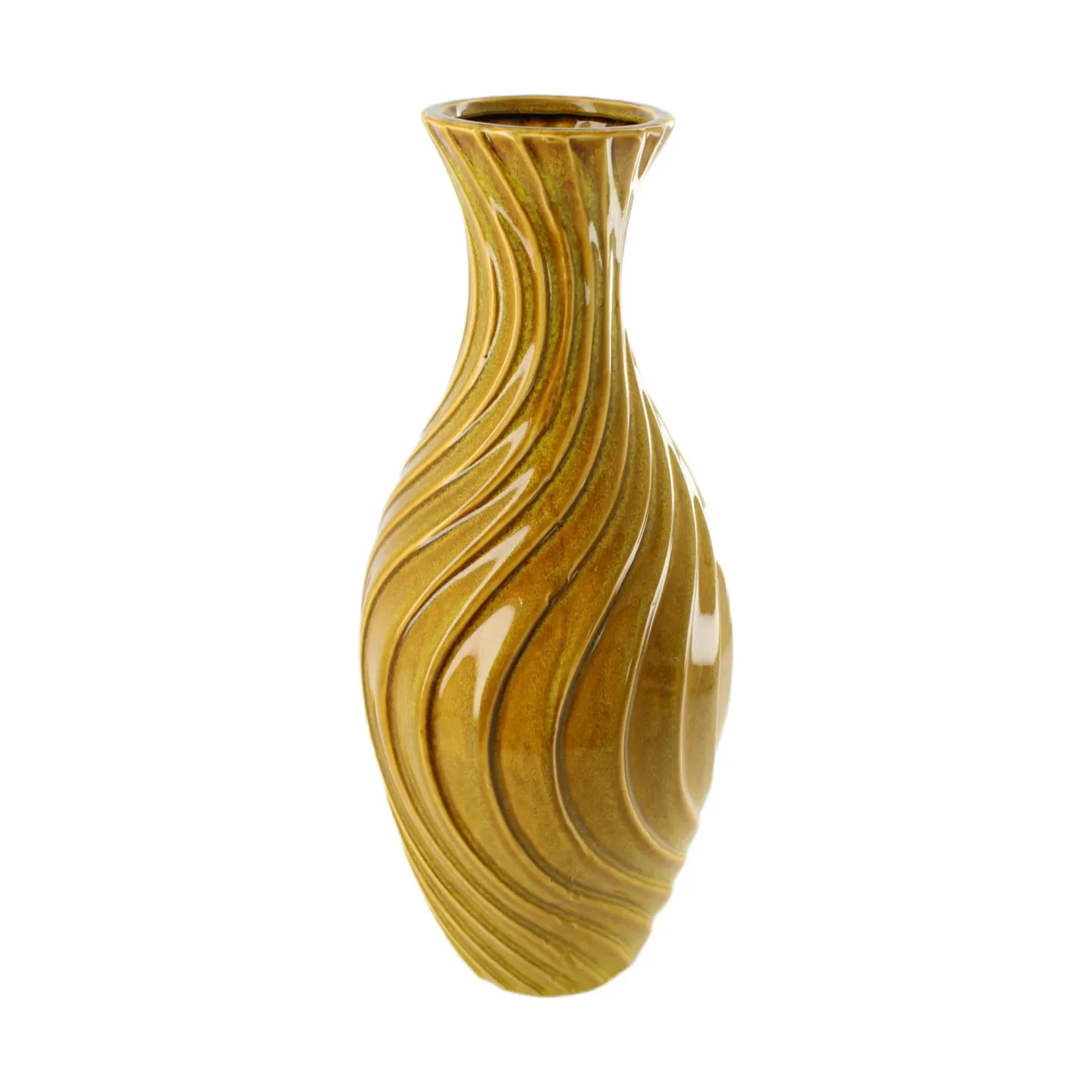 Decofinder Vase Keramik Dunkelgelb | Schubiger Möbel