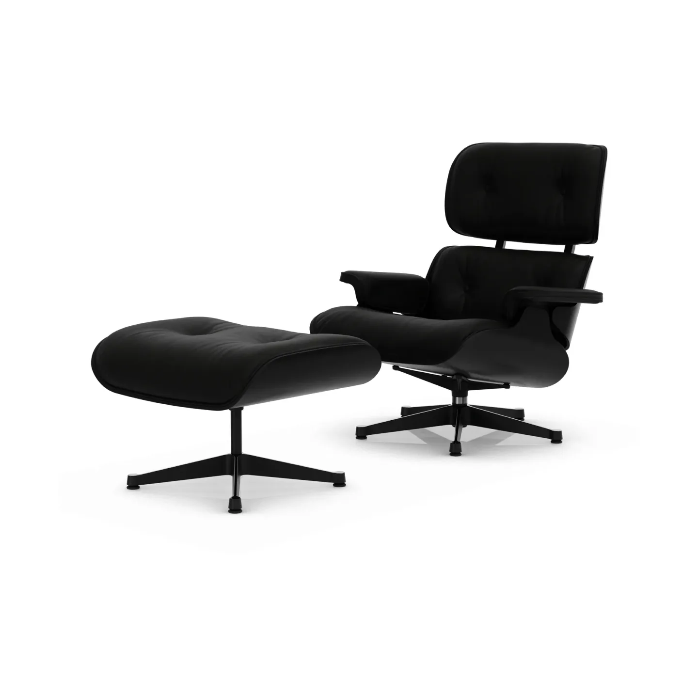 Vitra Eames Lounge Chair & Ottoman new dimensions 66 Nero-27 chestnut black-pol. steel-black