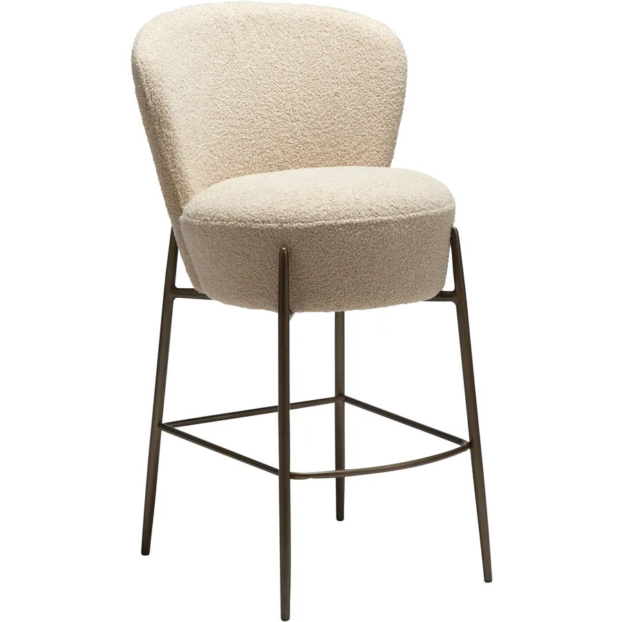 DAN-FORM Barhocker Orbit creme/gold Stoff H 92.5 cm