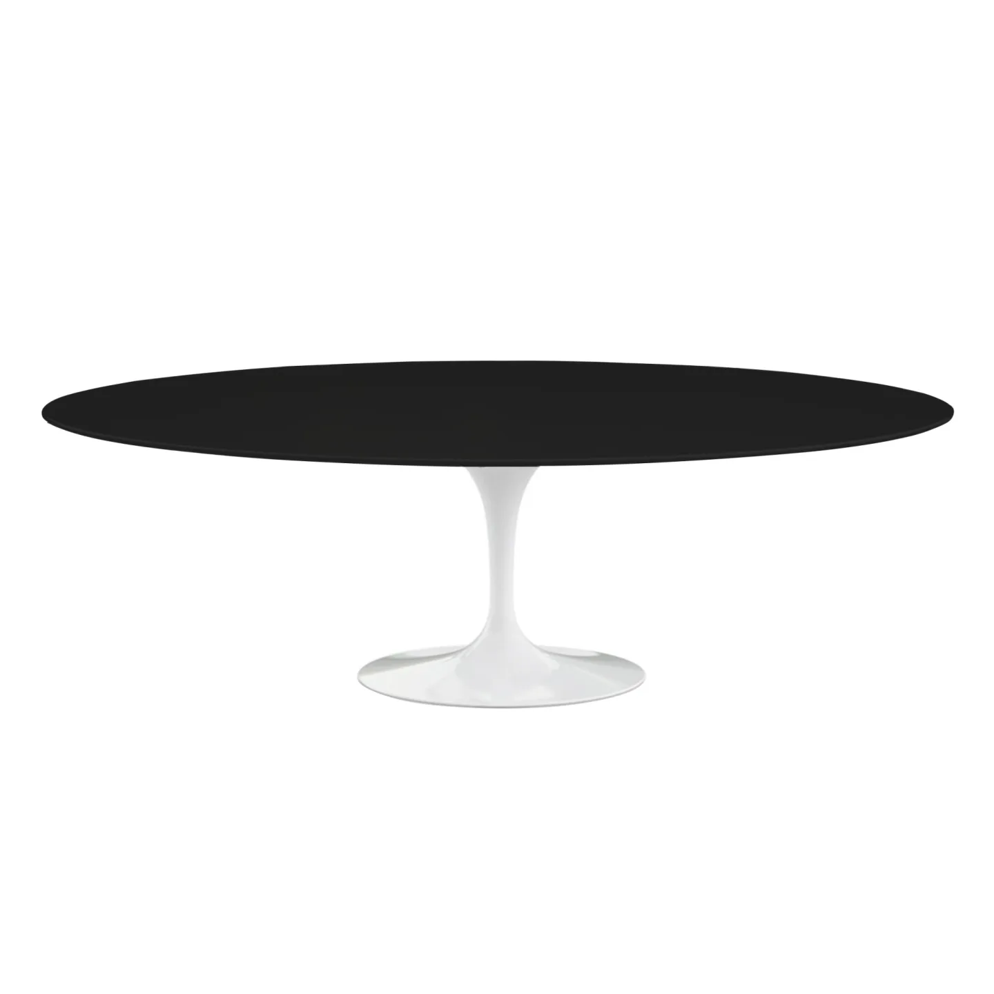 Knoll - Saarinen Oval Table - Matbord, 244 x 137 cm, Vitt underrede, skiva i Svart laminat - Matbord - Eero Saarinen - Svart - Laminat/Metall