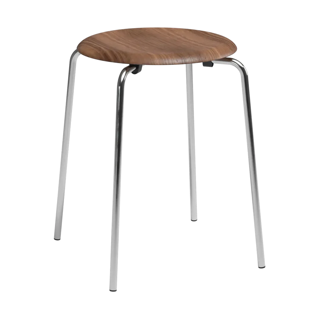 Fritz Hansen Dot Hocker Walnuss-Chrom