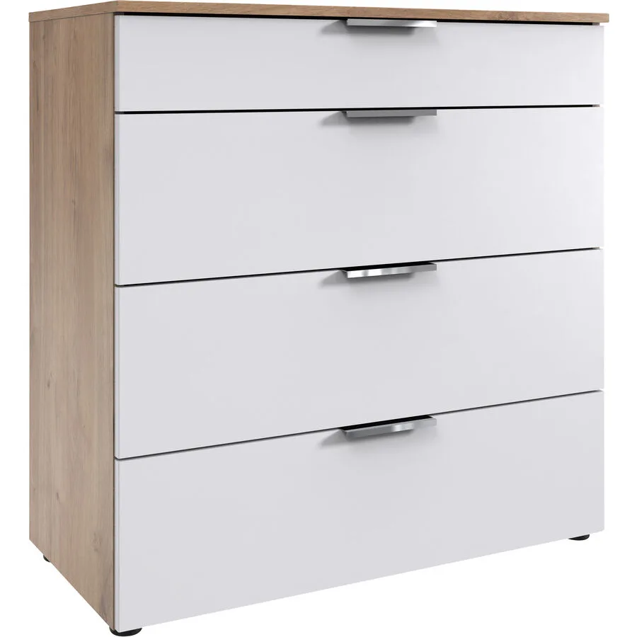 Kommode Sanko Plankeneiche/weiss Holzwerkstoff B 81 H 84 cm