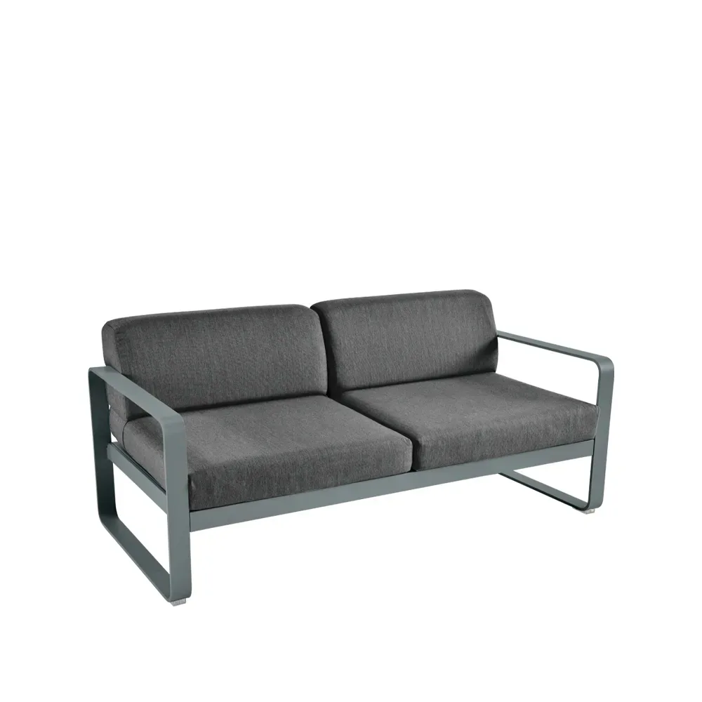 Fermob Bellevie 2-sits soffa Storm grey (grå), graphite grey dyna