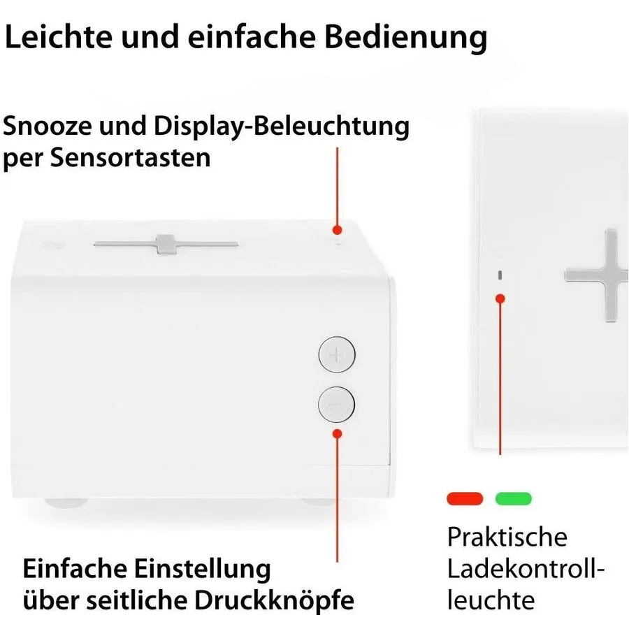 Wecker ADE Weiss Kunststoff