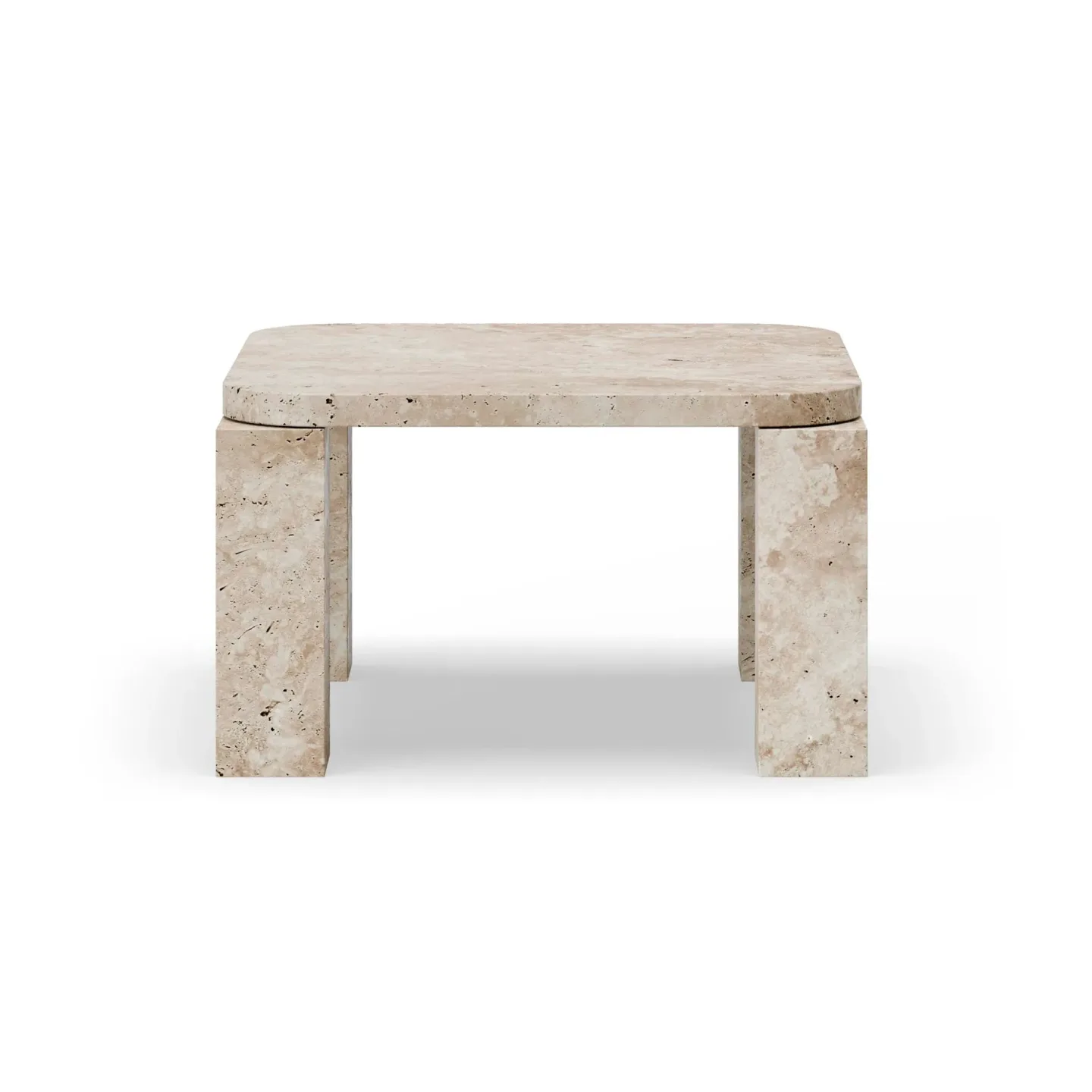 New Works Atlas Couchtisch 60 x 60cm Unfilled Travertine